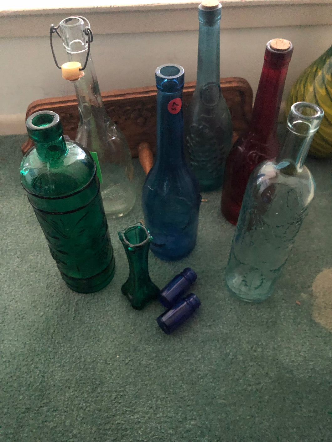 COLORED GLASS BOTTLES